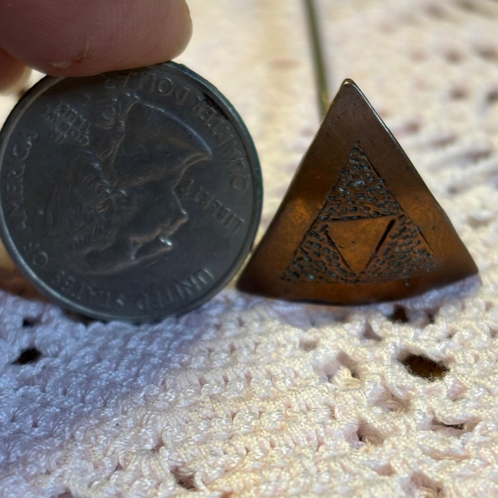 Triangular Copper Hat Pin - image 6